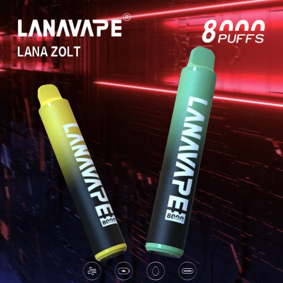 LANA 8000口一次性電子煙-ZOLT 大容量拋棄式-24種口味全現貨
